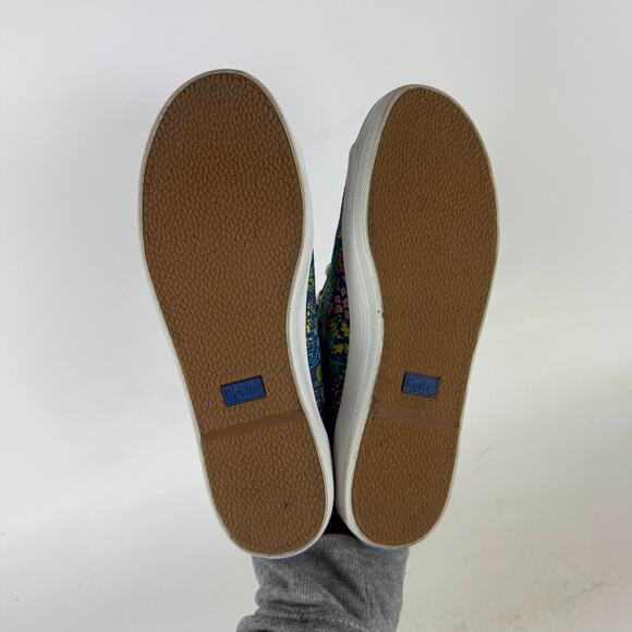 Keds x Rifle Paper Co. Kickstart Sneakers Women's 6 Blue Floral Athletic Shoes - Picture 8 of 10